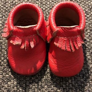 Freshly Picked red moccasins, size 2